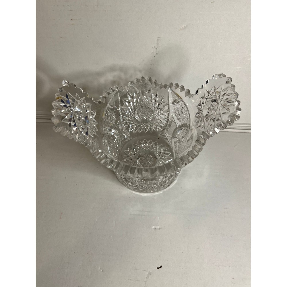 Vintage China Crystal Glass Tub with Handles.